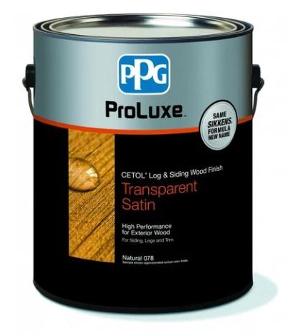 PPG ProLuxe Cetol Log & Siding can with Same Sikkens Formula badge